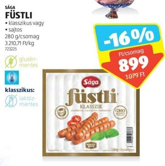 ALDI SÁGA FÜSTLI 280 g ajánlat