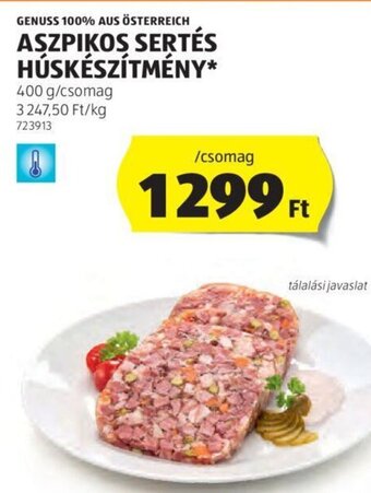 ALDI GENUSS 100% AUS ÖSTERREICH ASZPIKOS SERTÉS HÚSKÉSZÍTMÉNY 400 g ajánlat