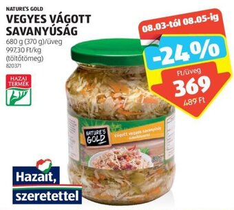 ALDI NATURE'S GOLD VEGYES VÁGOTT SAVANYÚSÁG 680 g ajánlat