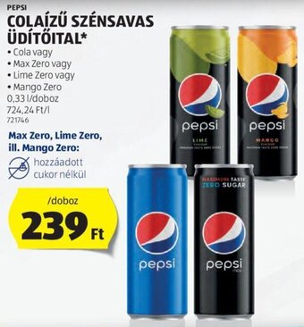 ALDI PEPSI COLAÍZŰ SZÉNSAVAS ÜDÍTŐITAL 0,33 l ajánlat