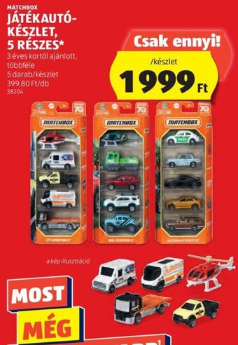 MATCHBOX JÁTÉKAUTÓ-KÉSZLET, 5 db