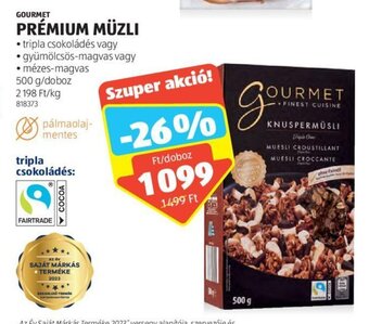 ALDI GOURMET PRÉMIUM MÜZLI 500 g ajánlat