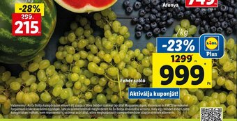 Lidl Fehér szőlő 1 kg ajánlat