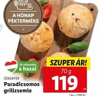 Lidl JÓKENYÉR Paradicsomos grillzsemle 70 g ajánlat