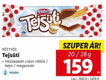 Lidl PÖTTYÖS Tejsüti 20 / 28 g ajánlat