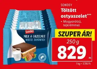 Lidl SONDEY Töltött ostyaszelet 250 g ajánlat
