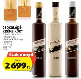 ALDI CSOKOLÁDÉ- KRÉMLIKŐR 0,5 l ajánlat