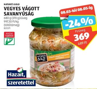 ALDI NATURE'S GOLD VEGYES VÁGOTT SAVANYÚSÁG 680 g ajánlat