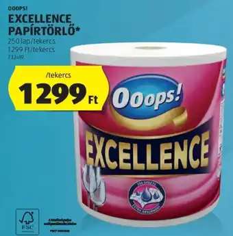 ALDI OOOPS! EXCELLENCE PAPÍRTÖRLŐ 250 lap ajánlat