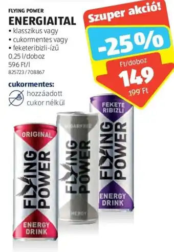 ALDI FLYING POWER ENERGIAITAL 0,25 l ajánlat