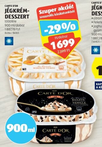 ALDI CARTE D'OR JÉGKRÉM-DESSZERT 900 ml ajánlat