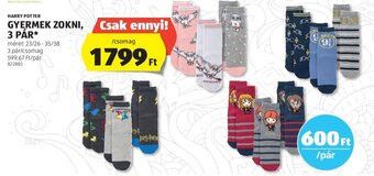 ALDI HARRY POTTER GYERMEK ZOKNI 3 pár ajánlat