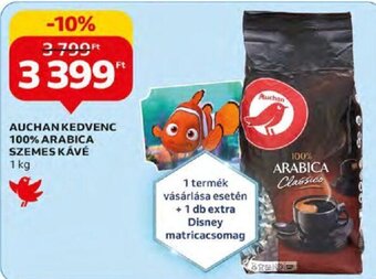 Auchan AUCHAN KEDVENC 100% ARABICA SZEMES KÁVÉ 1 kg ajánlat