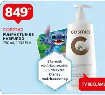 Auchan cosmia PUMPÁS TUS- ÉS HABFÜRDŐ 750 ml ajánlat