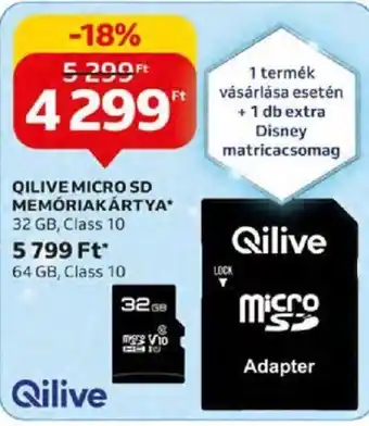 Auchan QILIVE MICRO SD MEMÓRIAKÁRTYA 1 db ajánlat