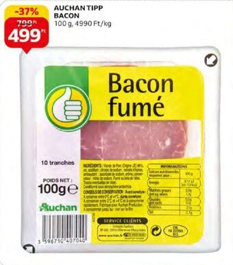 Auchan AUCHAN TIPP BACON 100 g ajánlat