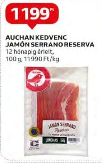 Auchan AUCHAN KEDVENC JAMÓN SERRANO RESERVA 100 g ajánlat