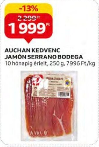 Auchan AUCHAN KEDVENC JAMÓN SERRANO BODEGA 250 g ajánlat