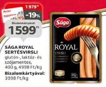 Auchan SÁGA ROYAL SERTÉSVIRSLI 400 g ajánlat