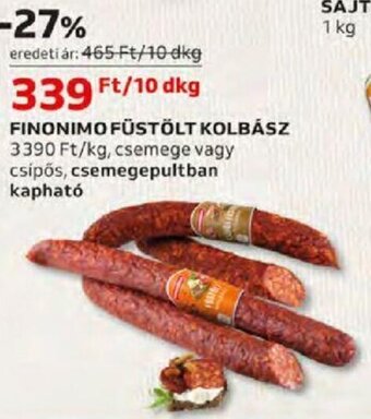 Auchan FINONIMO FÜSTÖLT KOLBÁSZ 10 dkg ajánlat