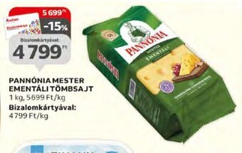 Auchan PANNÓNIA MESTER EMENTÁLI TÖMBSAJT 1 kg ajánlat