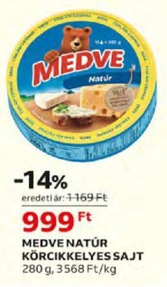 Auchan MEDVE NATÚR KÖRCIKKELYES SAJT 280 g ajánlat
