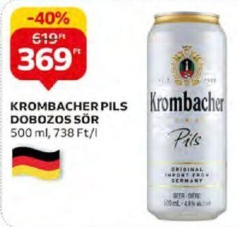 KROMBACHER PILS DOBOZOS SÖR 500 ml