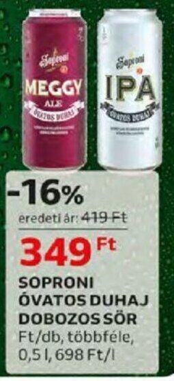 Auchan SOPRONI ÓVATOS DUHAJ DOBOZOS SÖR 0,5 l ajánlat