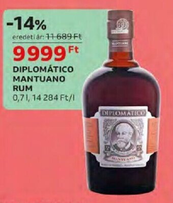 Auchan DIPLOMÁTICO MANTUANO RUM 0,7 l ajánlat