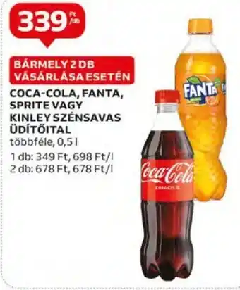 Auchan COCA-COLA, FANTA, SPRITE stb. 0,5 l ajánlat