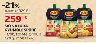 Auchan SIÓ NATURA GYÜMÖLCSPÜRÉ 120 g ajánlat