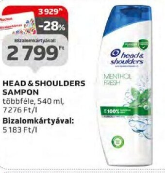 Auchan HEAD & SHOULDERS SAMPON 540 ml ajánlat