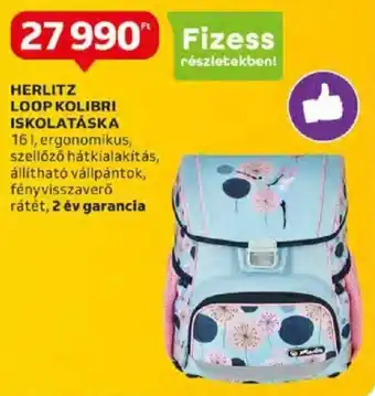 Auchan HERLITZ LOOP KOLIBRI ISKOLATÁSKA 1 db ajánlat