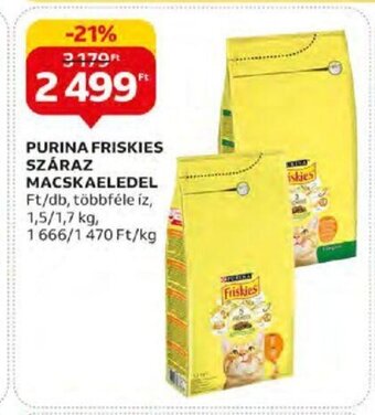 Auchan PURINA FRISKIES SZÁRAZ MACSKAELEDEL 1,5 / 1,7 kg ajánlat