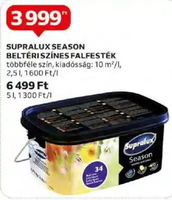 Auchan SUPRALUX SEASON BELTÉRI SZÍNES FALFESTÉK 2,5 l ajánlat