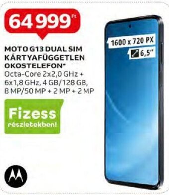 Auchan MOTO G13 DUAL SIM KÁRTYAFÜGGETLEN OKOSTELEFON 1 db ajánlat