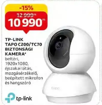 Auchan TP-LINK TAPO C200/TC70 BIZTONSÁGI KAMERA 1 db ajánlat