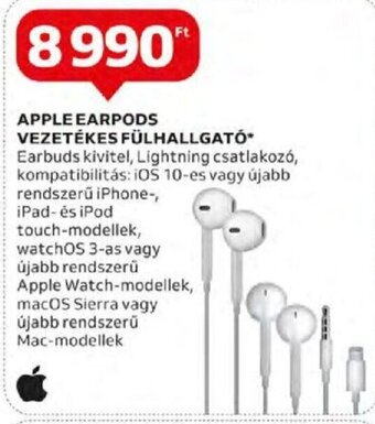 Auchan APPLE EARPODS VEZETÉKES FÜLHALLGATÓ 1 db ajánlat
