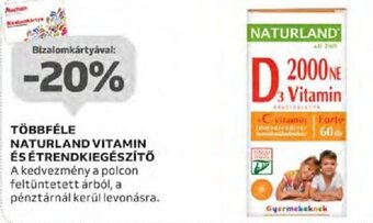 Auchan TÖBBFÉLE NATURLAND VITAMIN ÉS ÉTRENDKIEGÉSZÍTŐ ajánlat