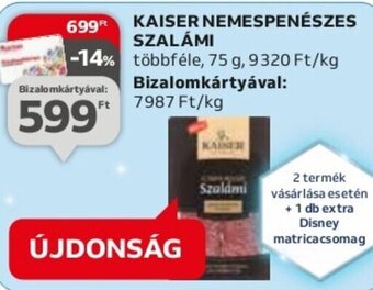 Auchan KAISER NEMESPENÉSZES SZALÁMI 75 g ajánlat