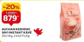 Auchan AUCHAN KEDVENC 3IN1 INSTANT KÁVÉ 20 x 18 g ajánlat