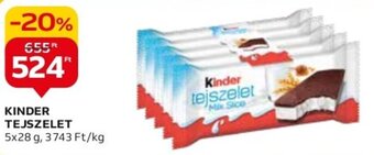 Auchan KINDER TEJSZELET 5 x 28 g ajánlat