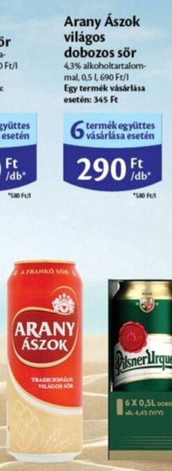 Arany Ászok világos dobozos sör 0,5 l