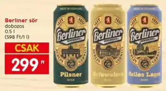 Spar Berliner sör 0,5 l ajánlat