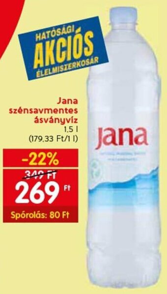 Spar Jana szénsavmentes ásványvíz 1,5 l ajánlat