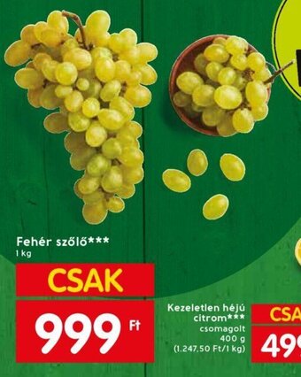 Spar Fehér szőlő 1 kg ajánlat