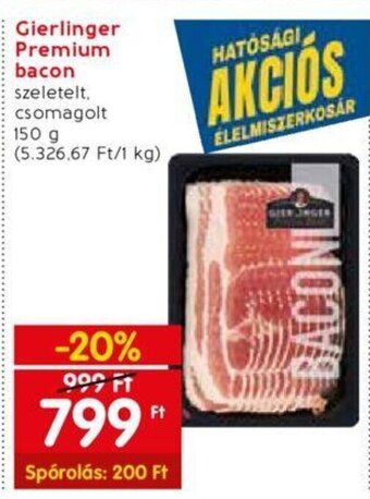 Spar Gierlinger Premium bacon 150 g ajánlat