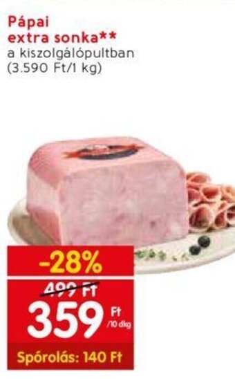 Spar Pápai extra sonka 10 dkg ajánlat
