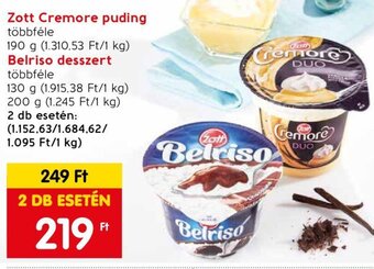 Spar Zott Cremore puding stb. 130 - 200 g ajánlat