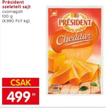 Spar Président szeletelt sajt 100 g ajánlat